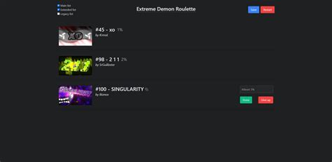 extreme demon roulette|pointercrate demon roulette.